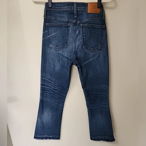 J. Crew Jeans Womens 27 Billie Demi Boot Crop High Rise Stretch Fringe Hem Denim - Picture 16 of 16